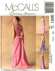 3251 MCCALLS SLEEVELESS TOP, EVENING FLOOR SKIRT, TRAIN PATTERN 4-8,10-14
